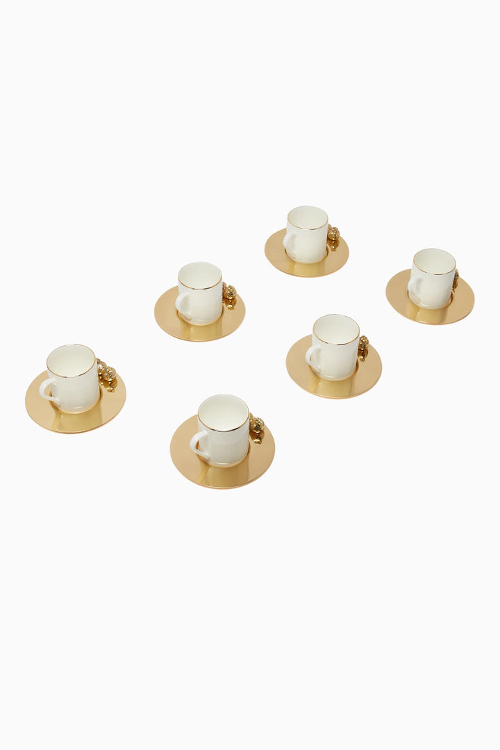 Gold Pomegranate Espresso Cups - Set of 6