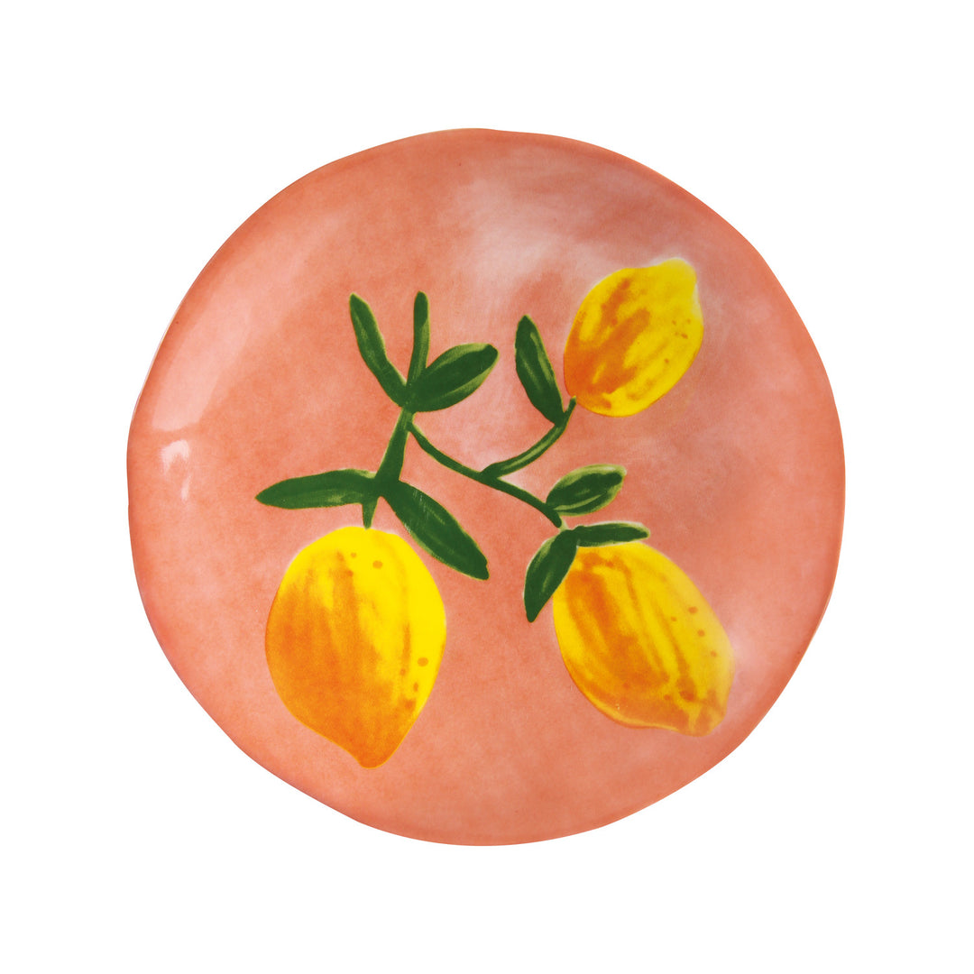 Plate Lemon Full Color Set Of 4