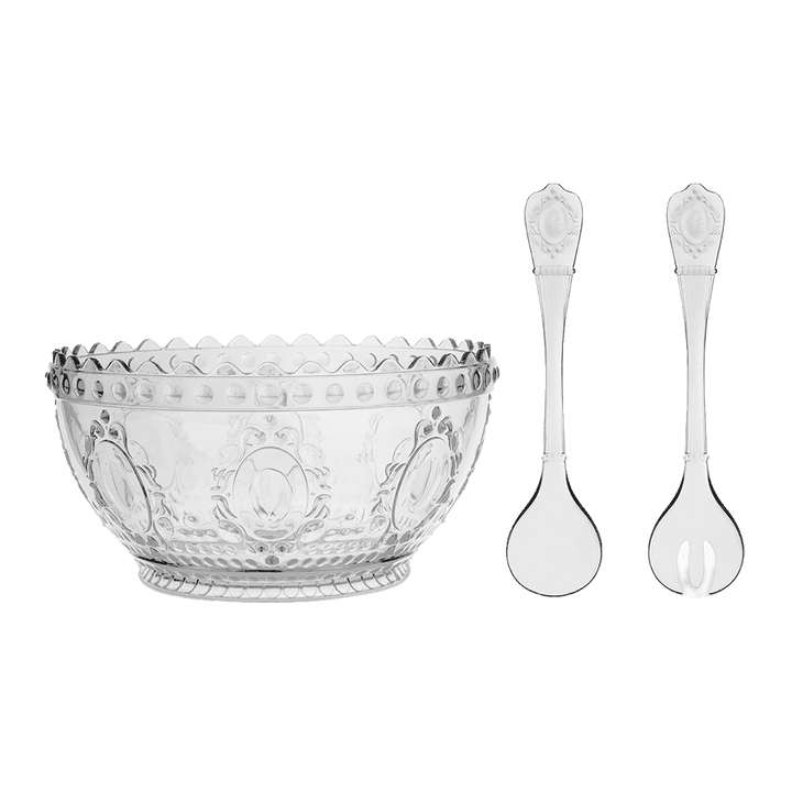 Baroque & Rock Salad Bowl and Cutlery Set