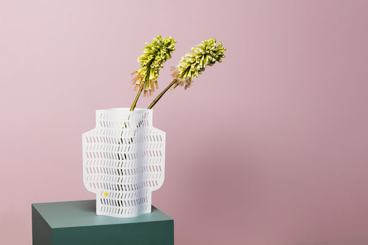 Paper Vase Coral (Perforated)